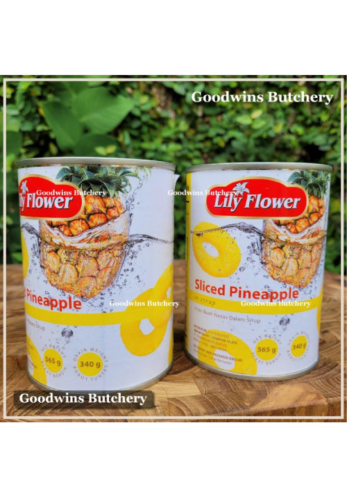 Fruit in syrup Lily Flower Thailand PINAPPLE SLICED 565g